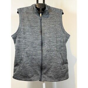 Pro Tour Coolplay Men's Gray Flecked Full-Zip Golf Vest Knit Pockets Size L